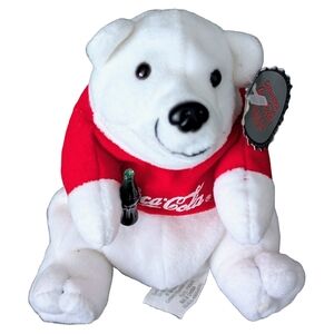 Vintage 1997 Coca-Cola Polar Bear in T-Shirt Beanie Baby / Stuffed Animal